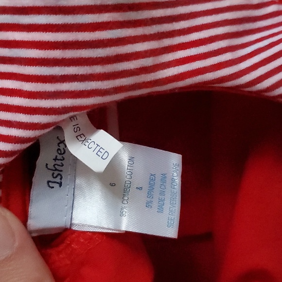 Ishtex Girls Red White Scalloped Peter Pan Collar Dress Sz6 - Picture 6 of 11